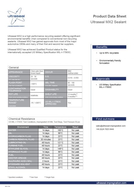 Ultraseal MX2 Datasheet
