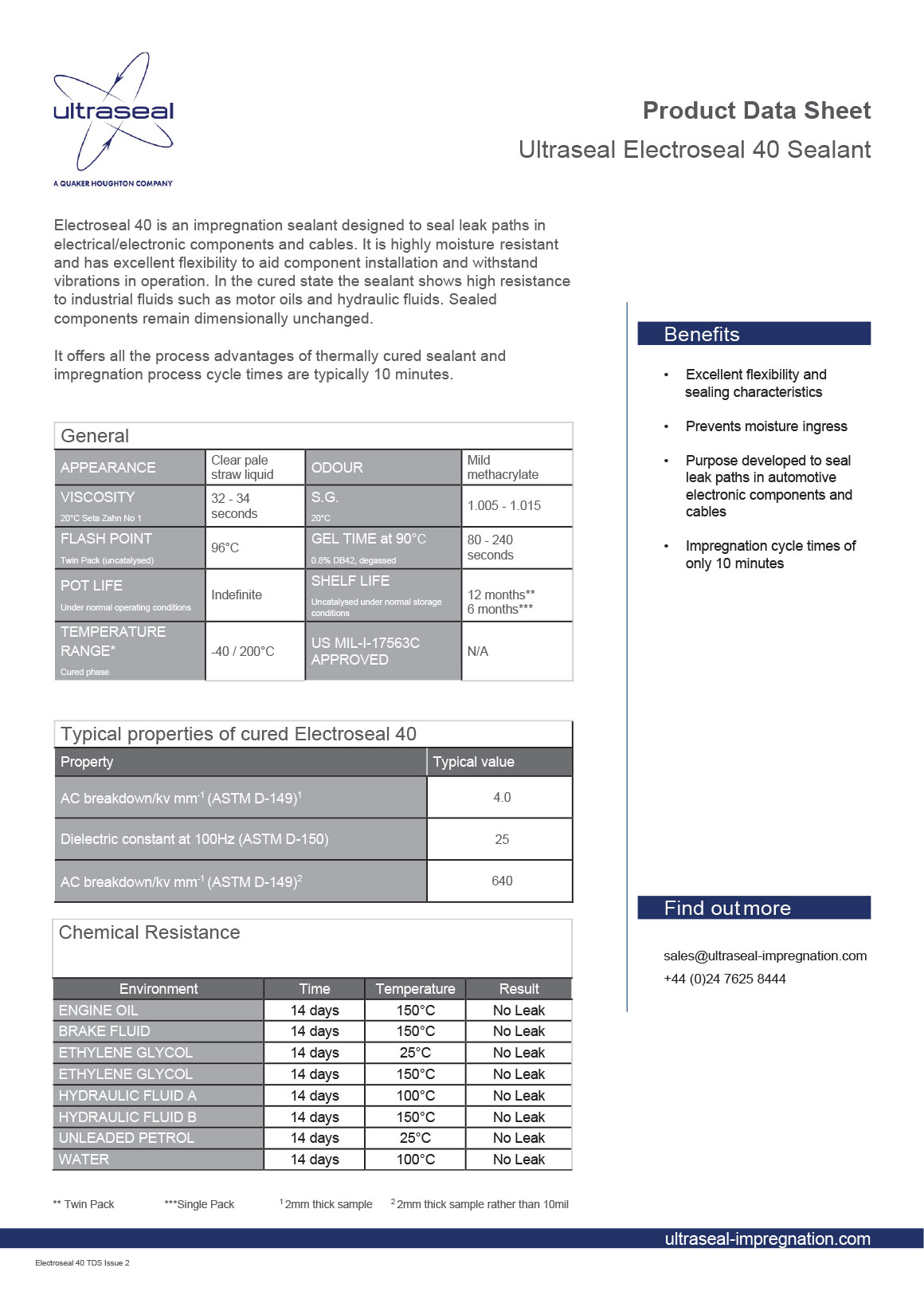 Electroseal Data Sheet - whitepaper cover